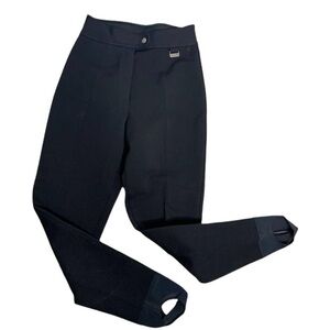 Vintage Edelweiss Skiwear black wool blend ski pants with stirrups Size 10